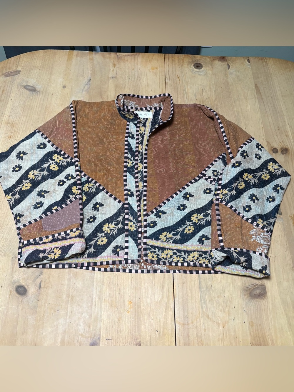 Folklore couture Bohemian Patchwork Jacket in Brown & Black